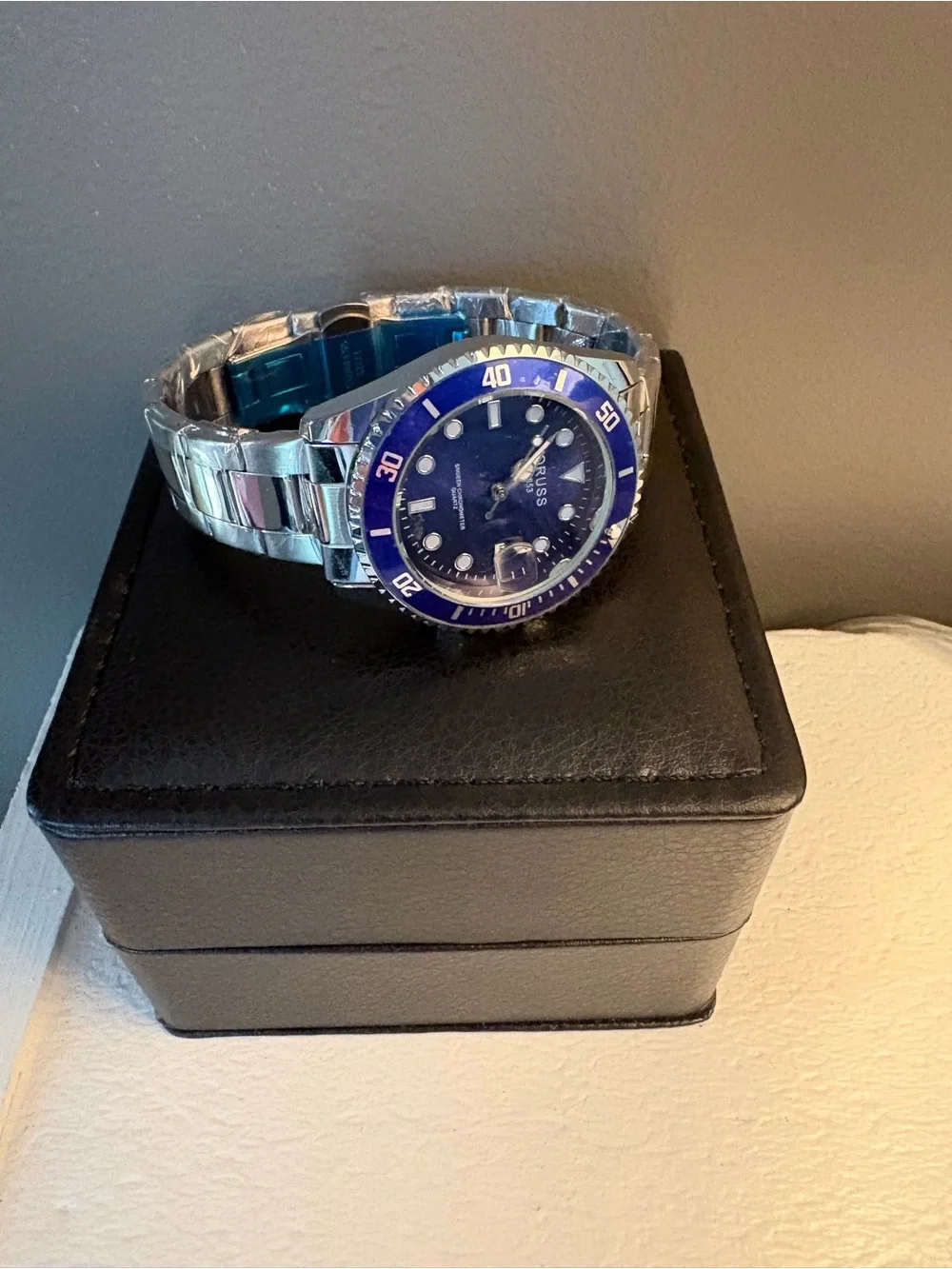 Lorus Blue Dial Stainless Steel Diver-Style Watch